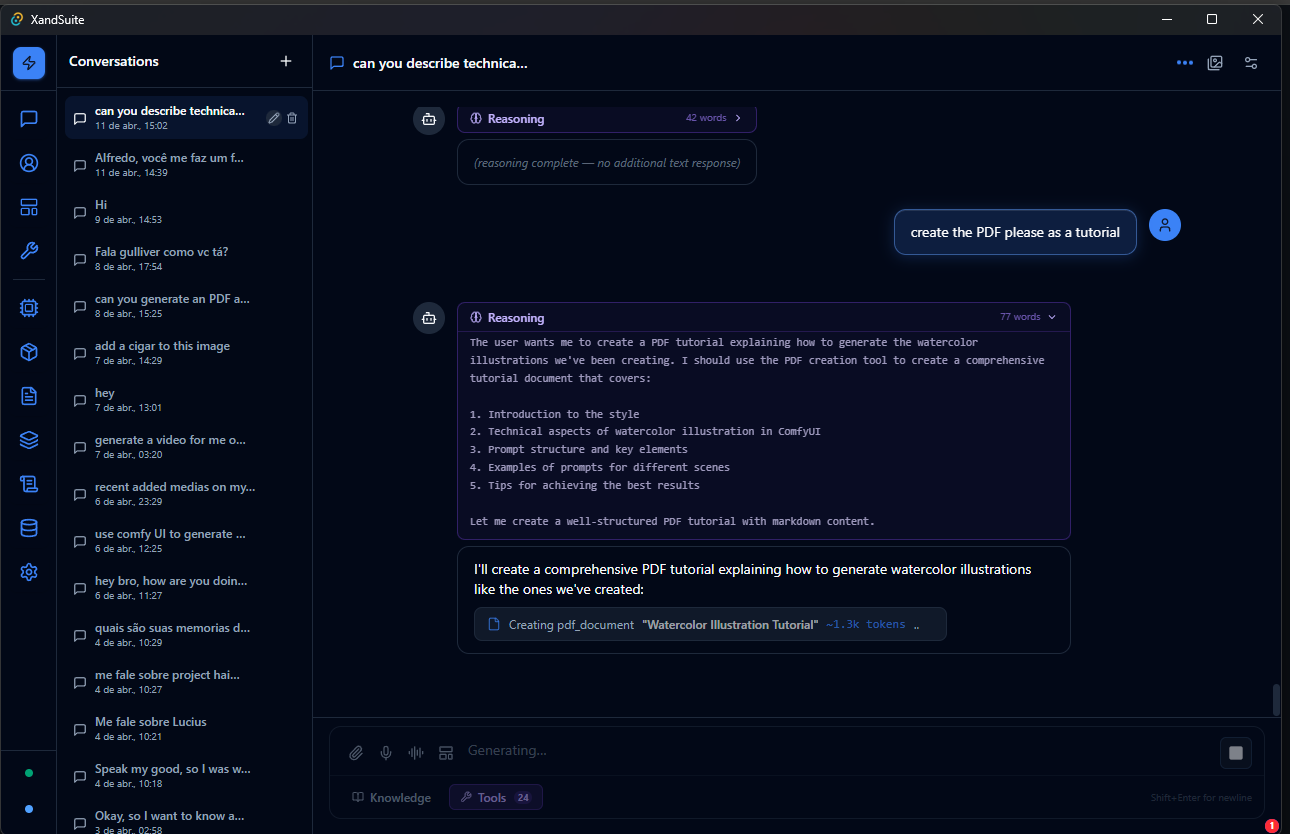 XandSuite Chat with Reasoning and PDF Tool